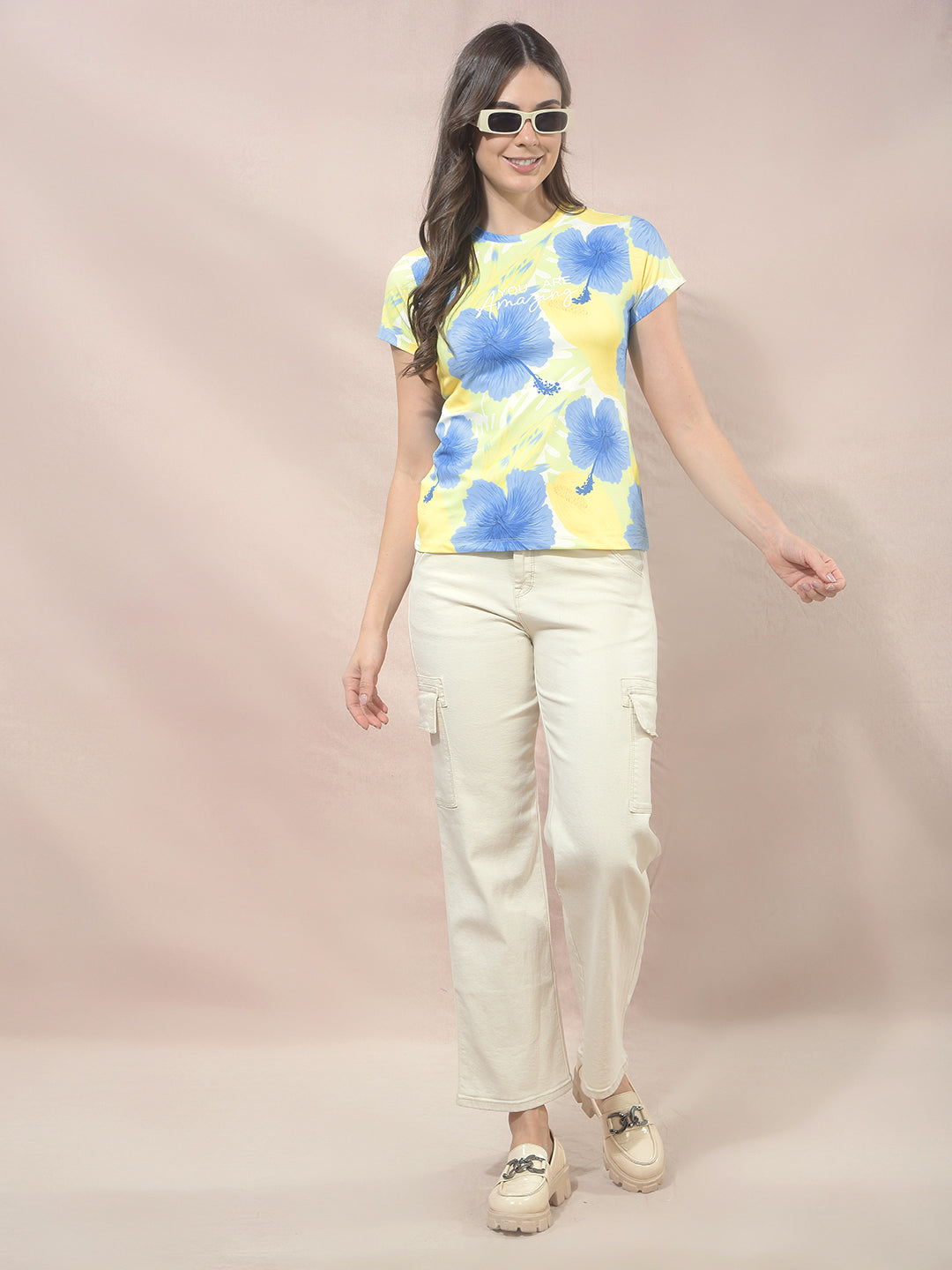 Multi-Color Floral Print T-Shirt