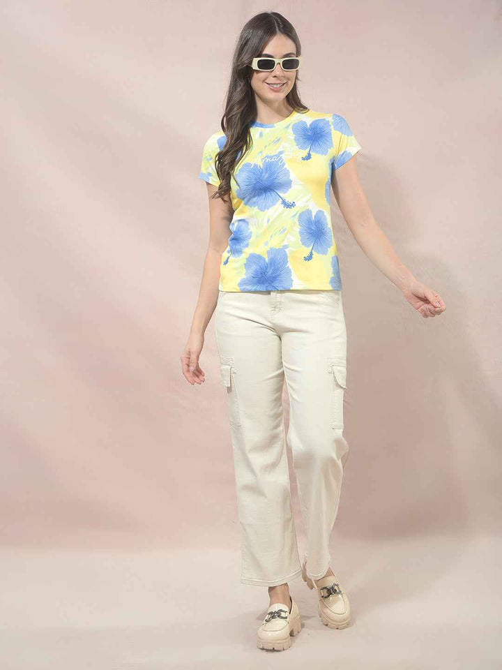 Multi-Color Floral Print T-Shirt