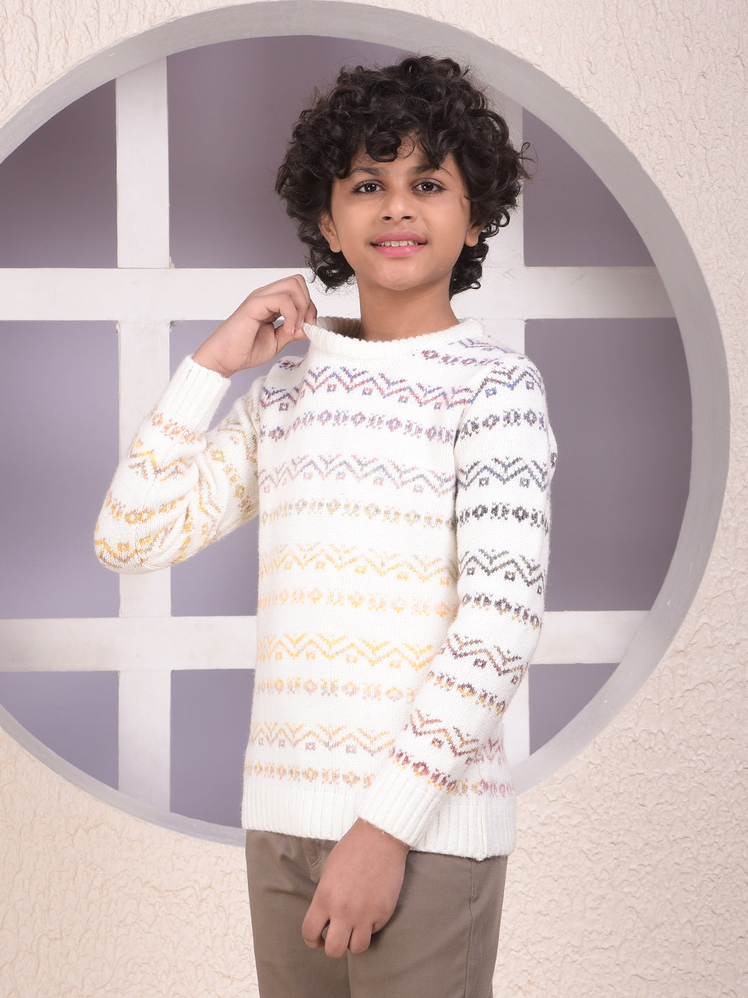 Multi-Color Jacquard Sweater