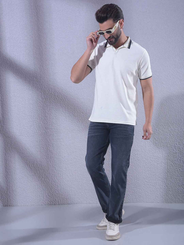 Dark Blue Straight Stretch Jeans