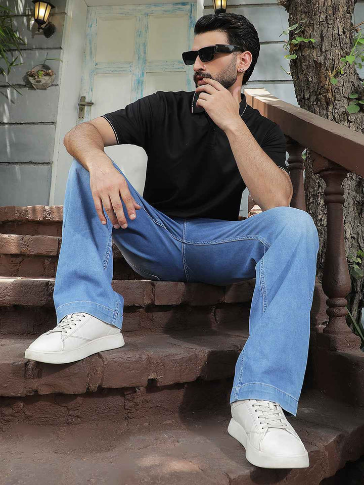 Black Polo Neck T-Shirt