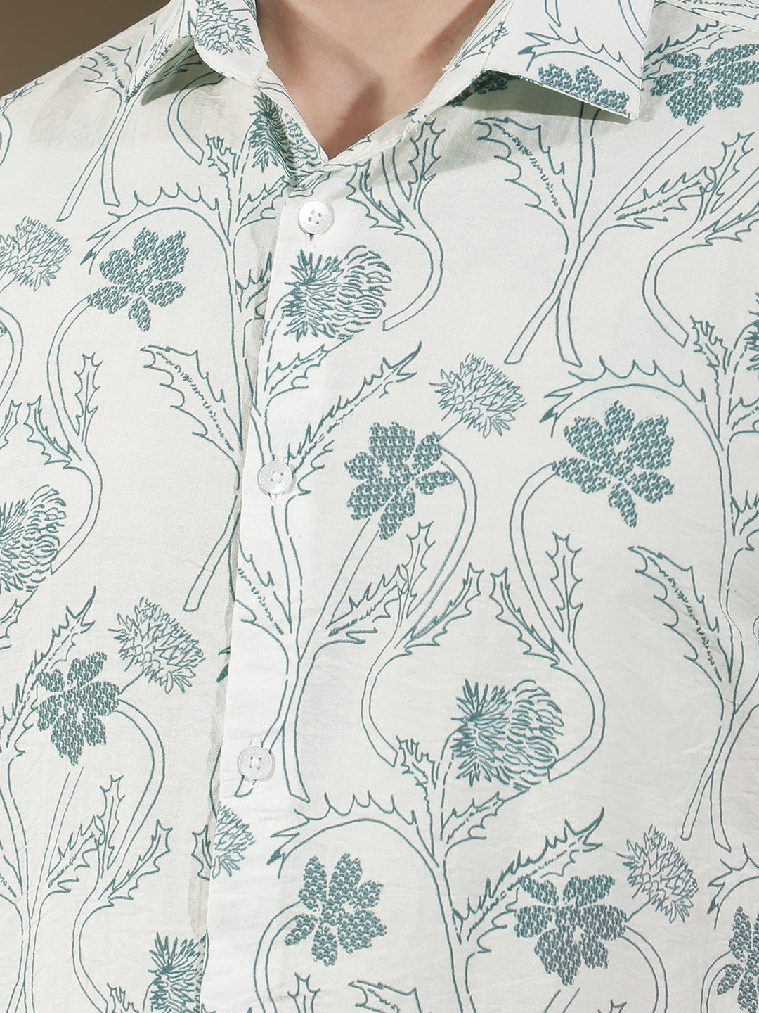 Blue Floral Print Shirt