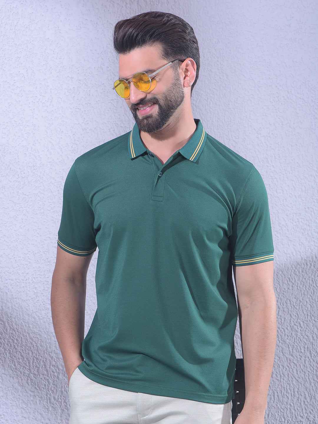 Green Polo Neck T-Shirt