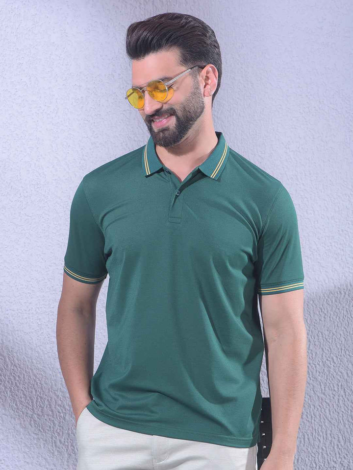 Green Polo Neck T-Shirt
