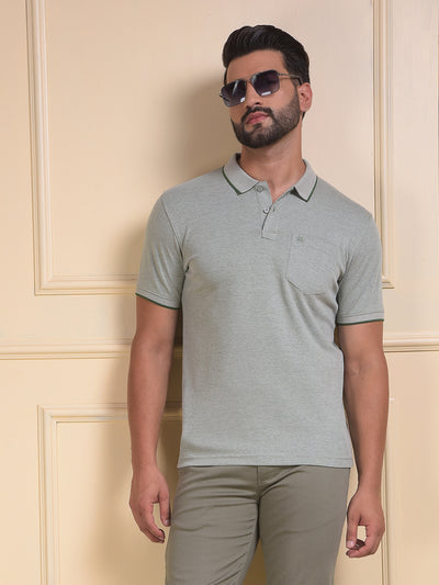Green Polo Neck T-Shirt