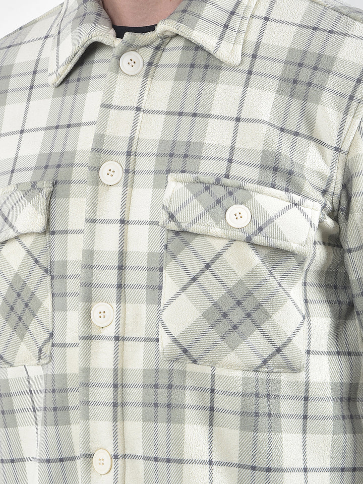 Green Grid Pattern Shacket