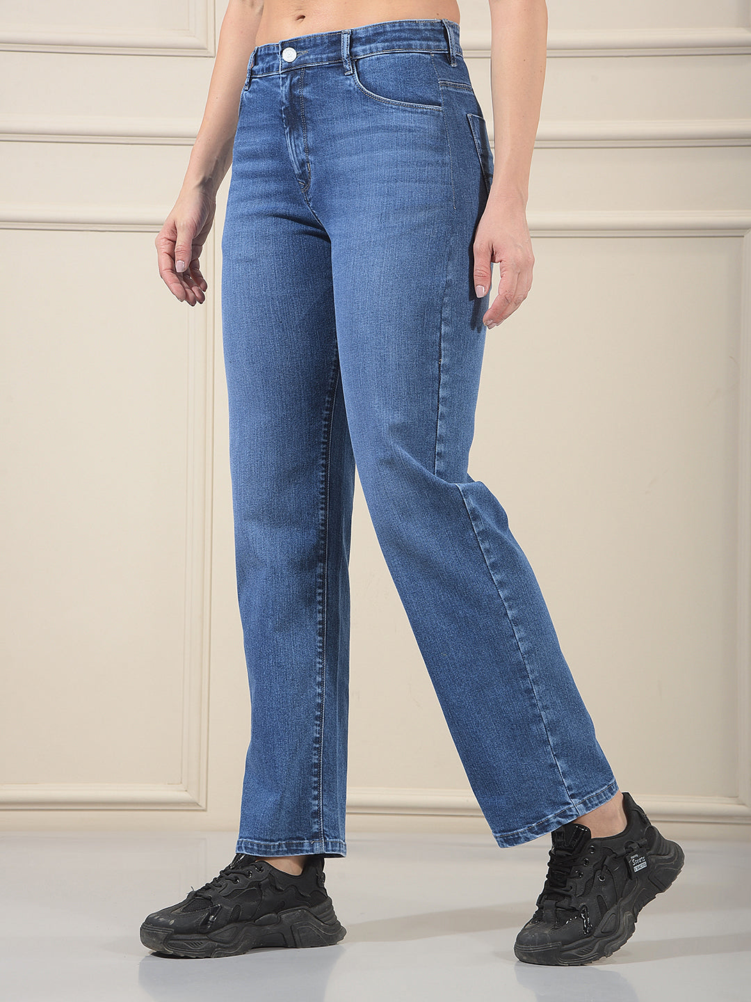 Luxe Azure Blue Straight Jeans