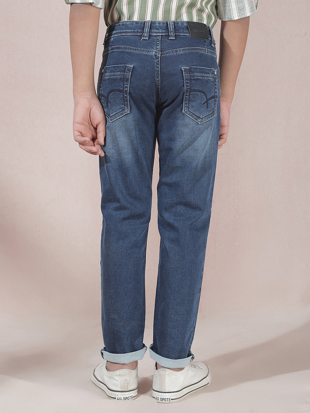 Trendy Slim Fit Navy Blue Jeans