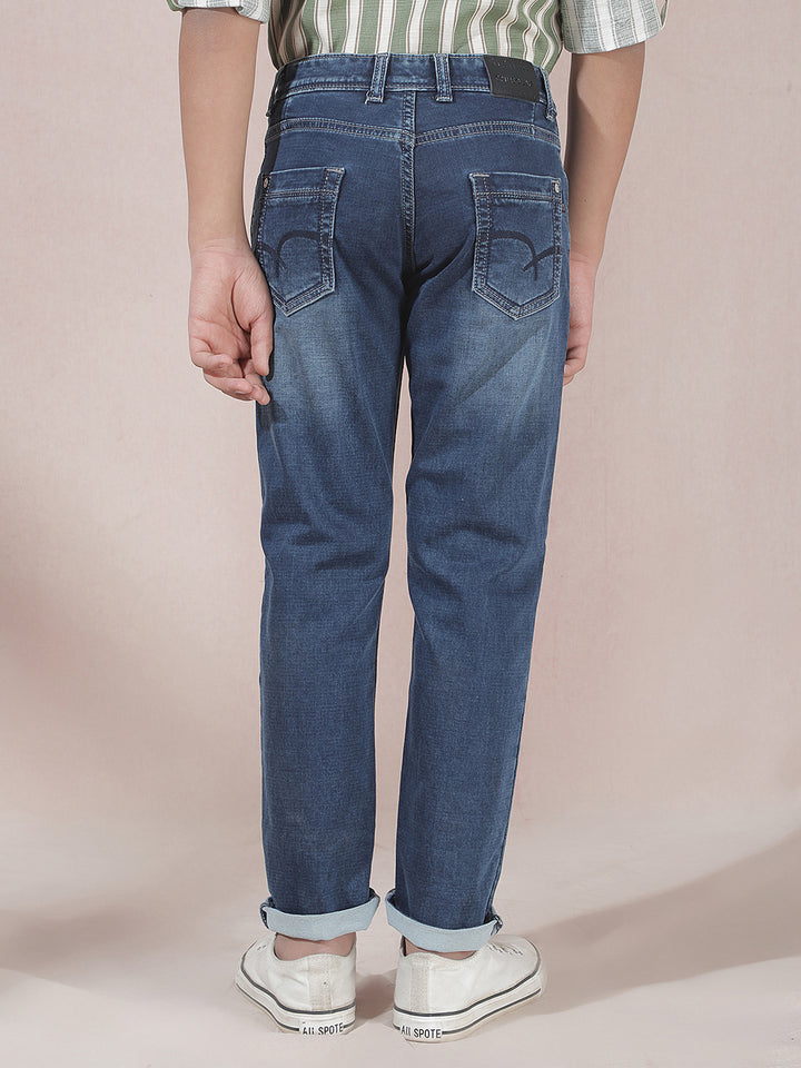 Trendy Slim Fit Navy Blue Jeans