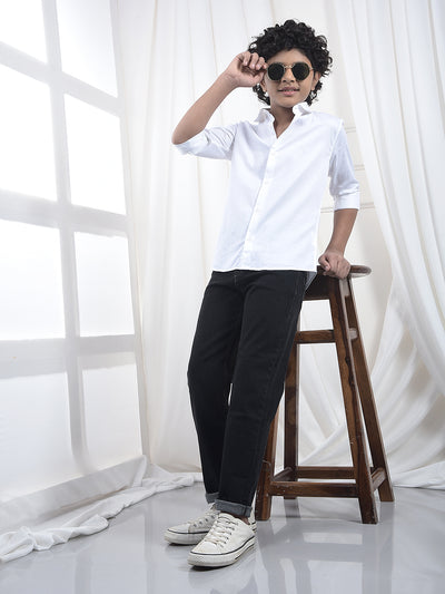 Fresh White Style 100 % Cotton Shirt