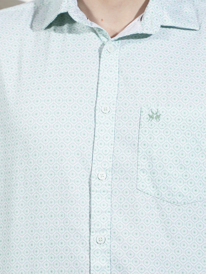 Modern Moss Green Printed Shirt