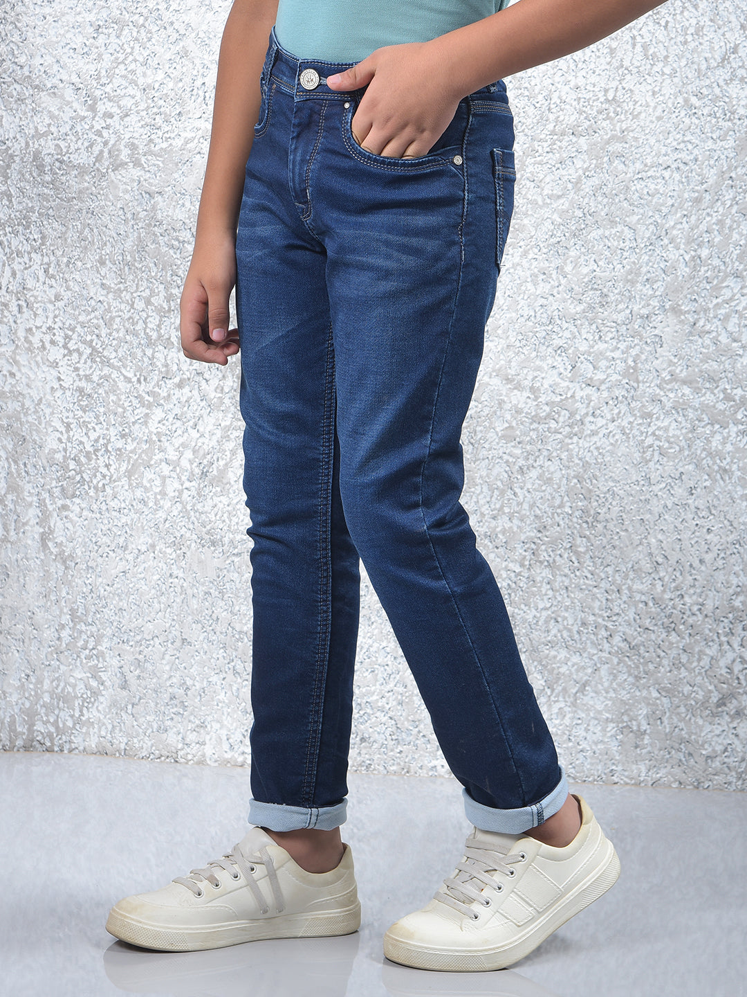 Stylish Dark Slim Fit Blue Jeans