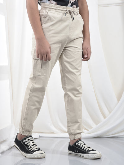 Modern Fit Beige Cargo Joggers