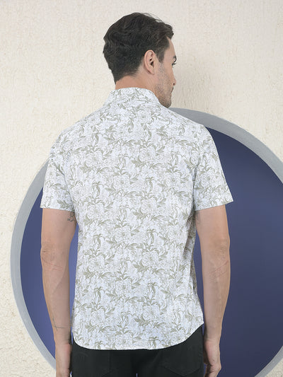 Grey Floral Printed Shirt