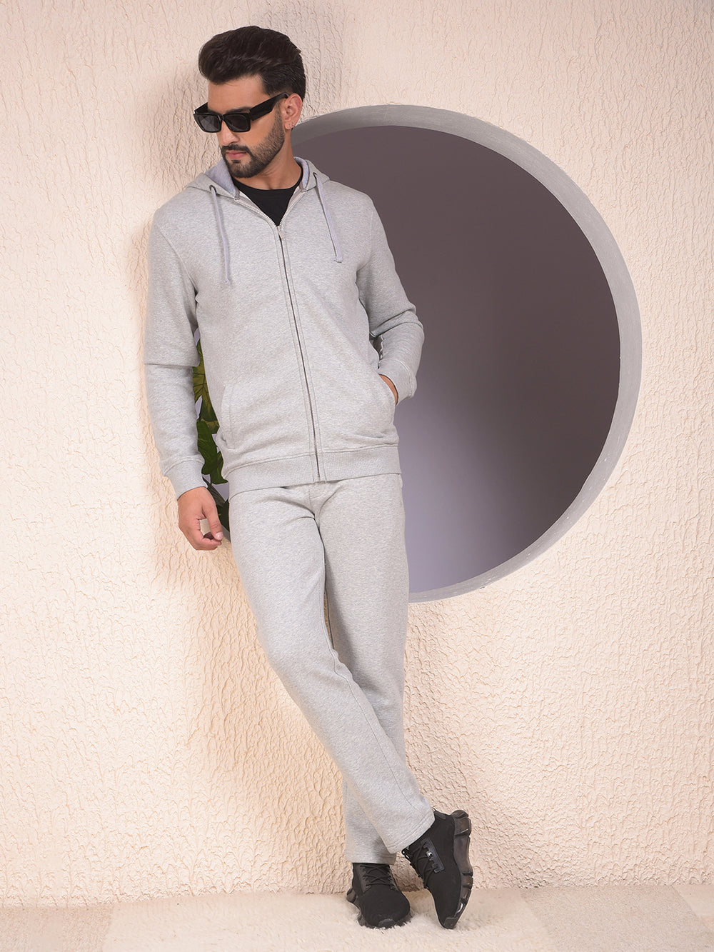 Grey Hooded Neck Sweatshirt