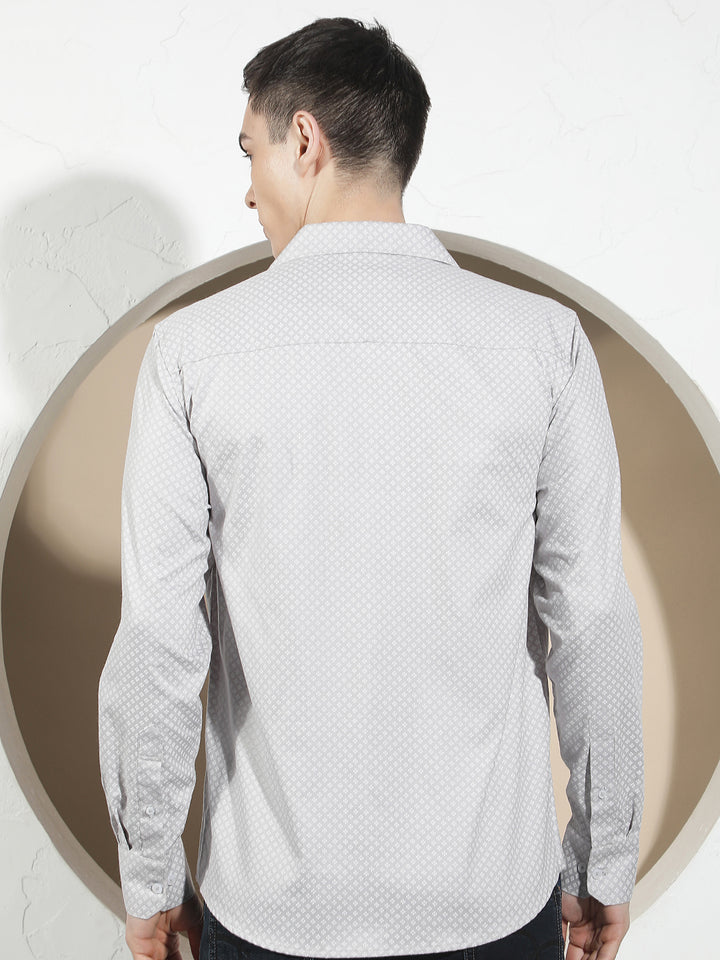 Fine Grey Printed Shirt
