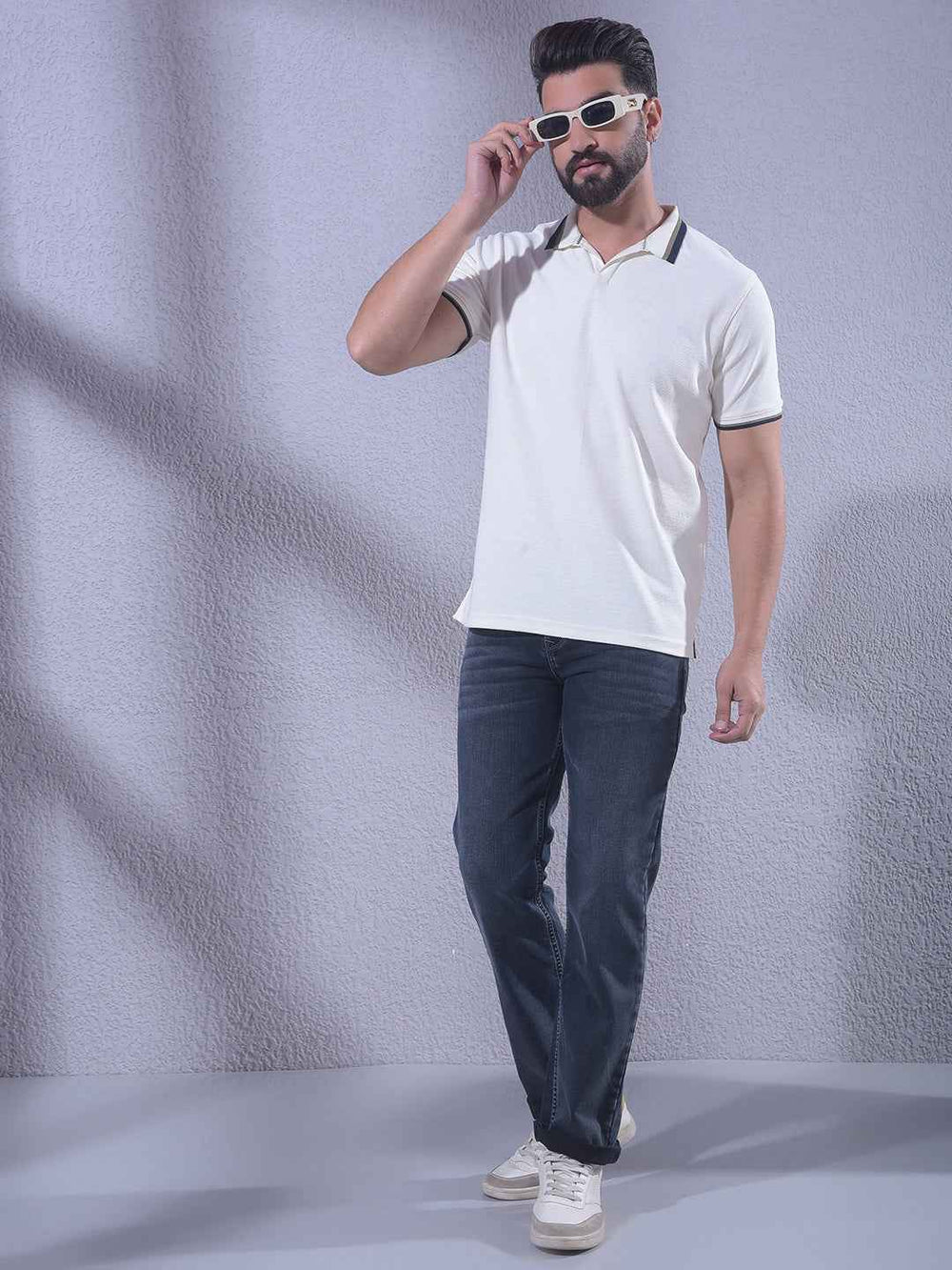 Dark Blue Straight Stretch Jeans