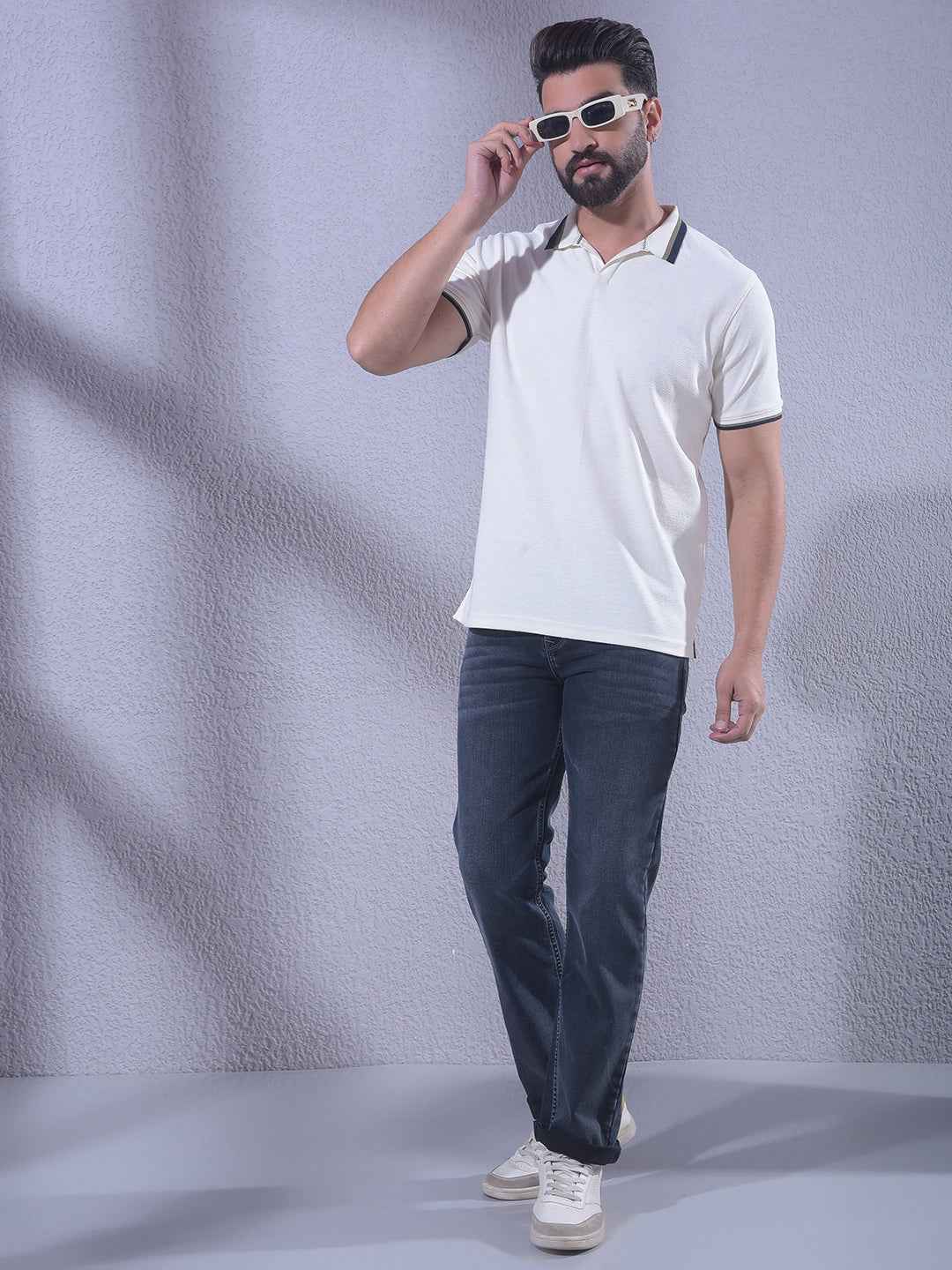 Dark Blue Straight Stretch Jeans