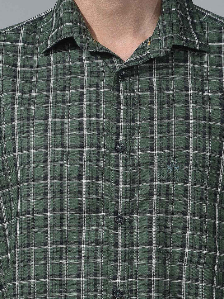 Green Checked 100% Cotton Shirt