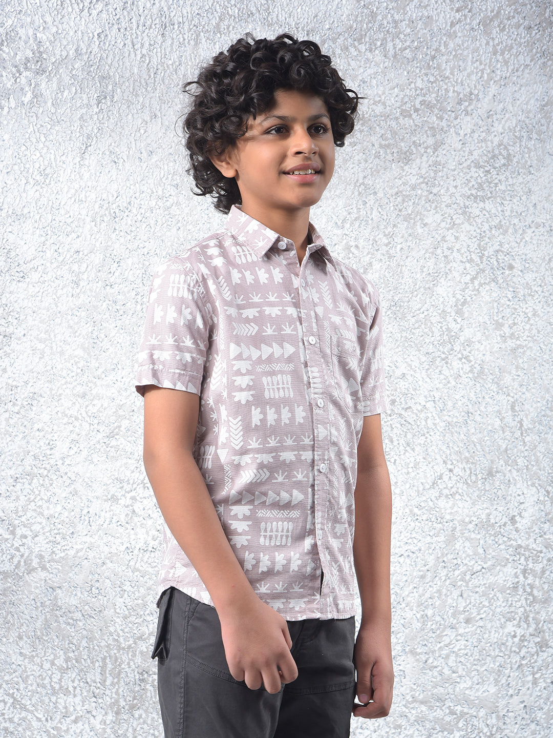 Purple Printed 100% Cotton Shirt