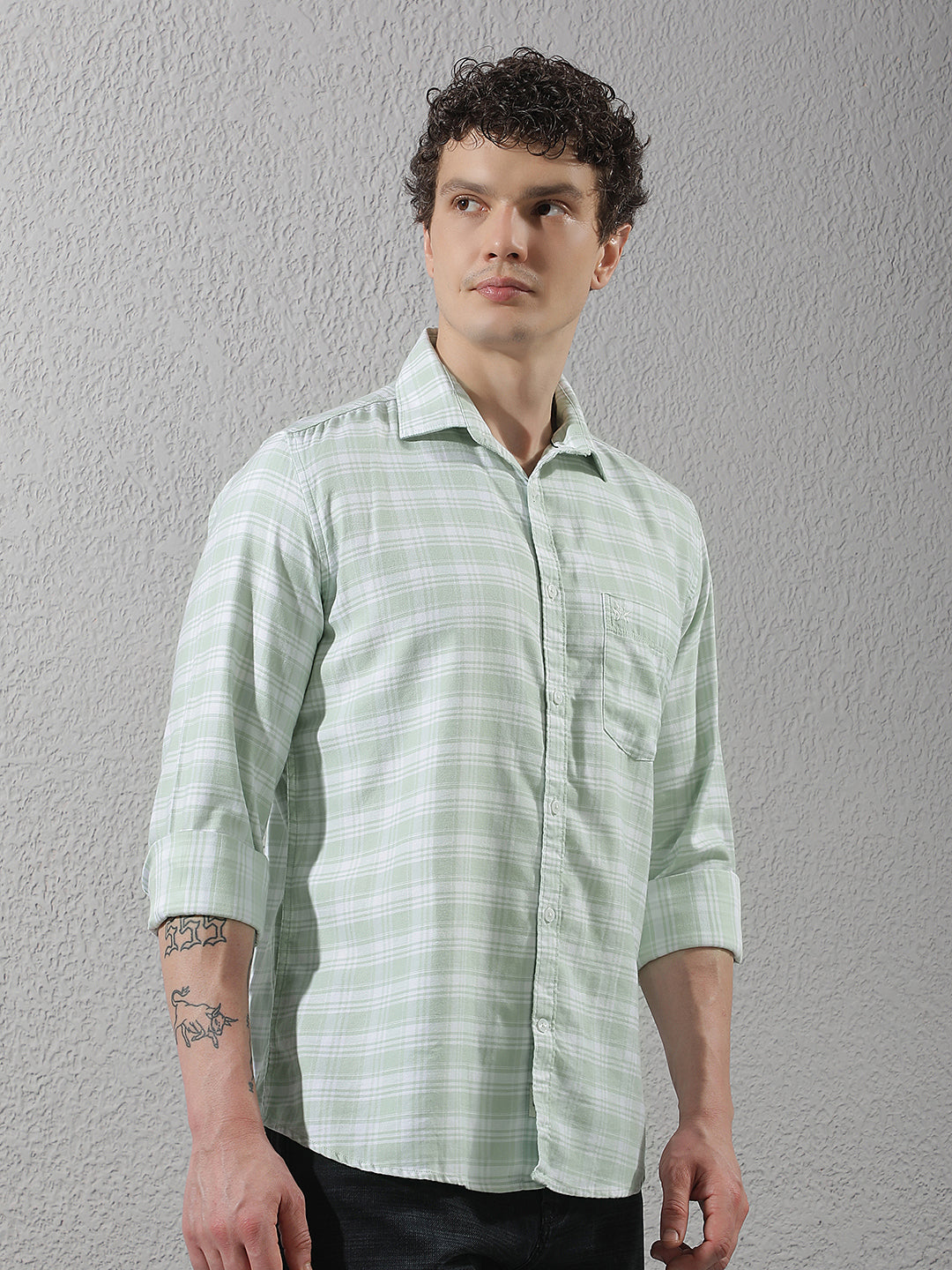Mint Green Checked Shirt