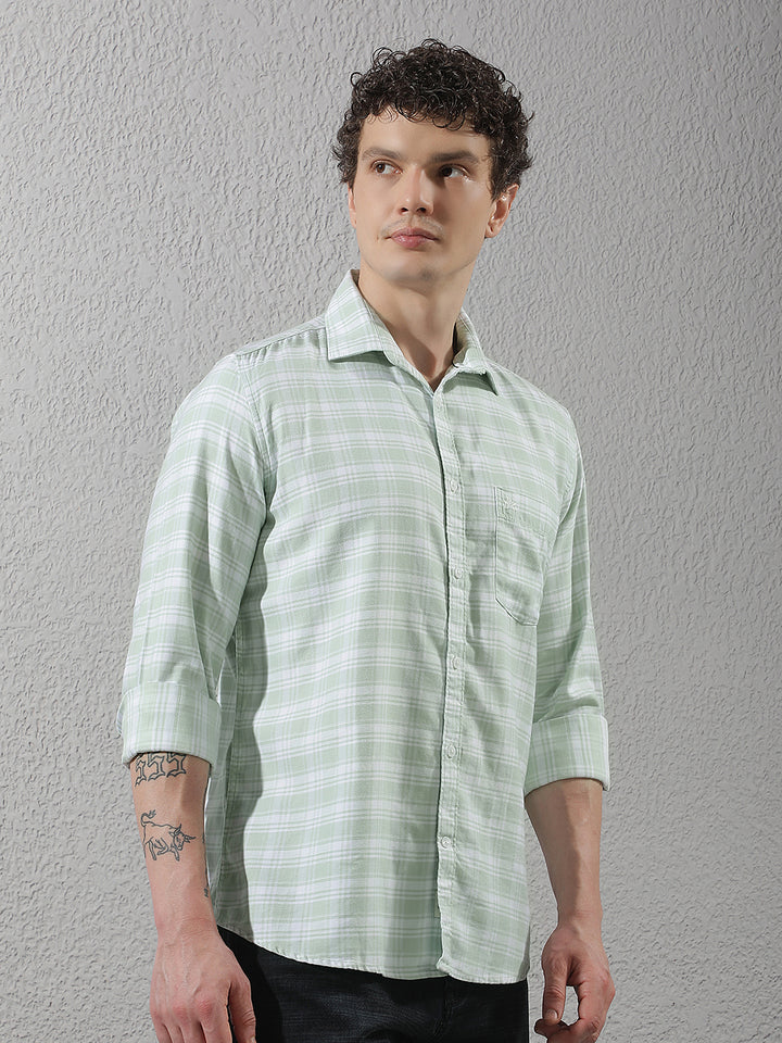 Mint Green Checked Shirt