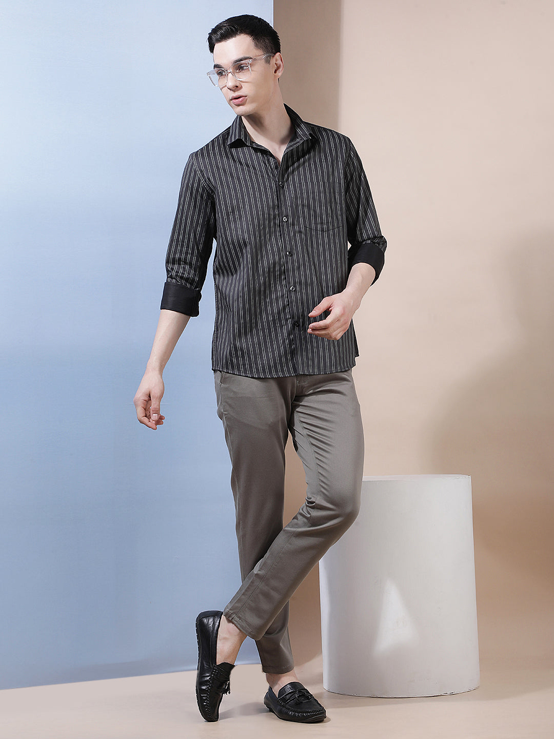 Black Vertical Stripes Shirt