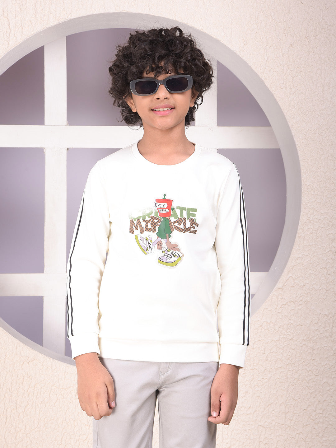 Off White Graphic Print Sweatshirt