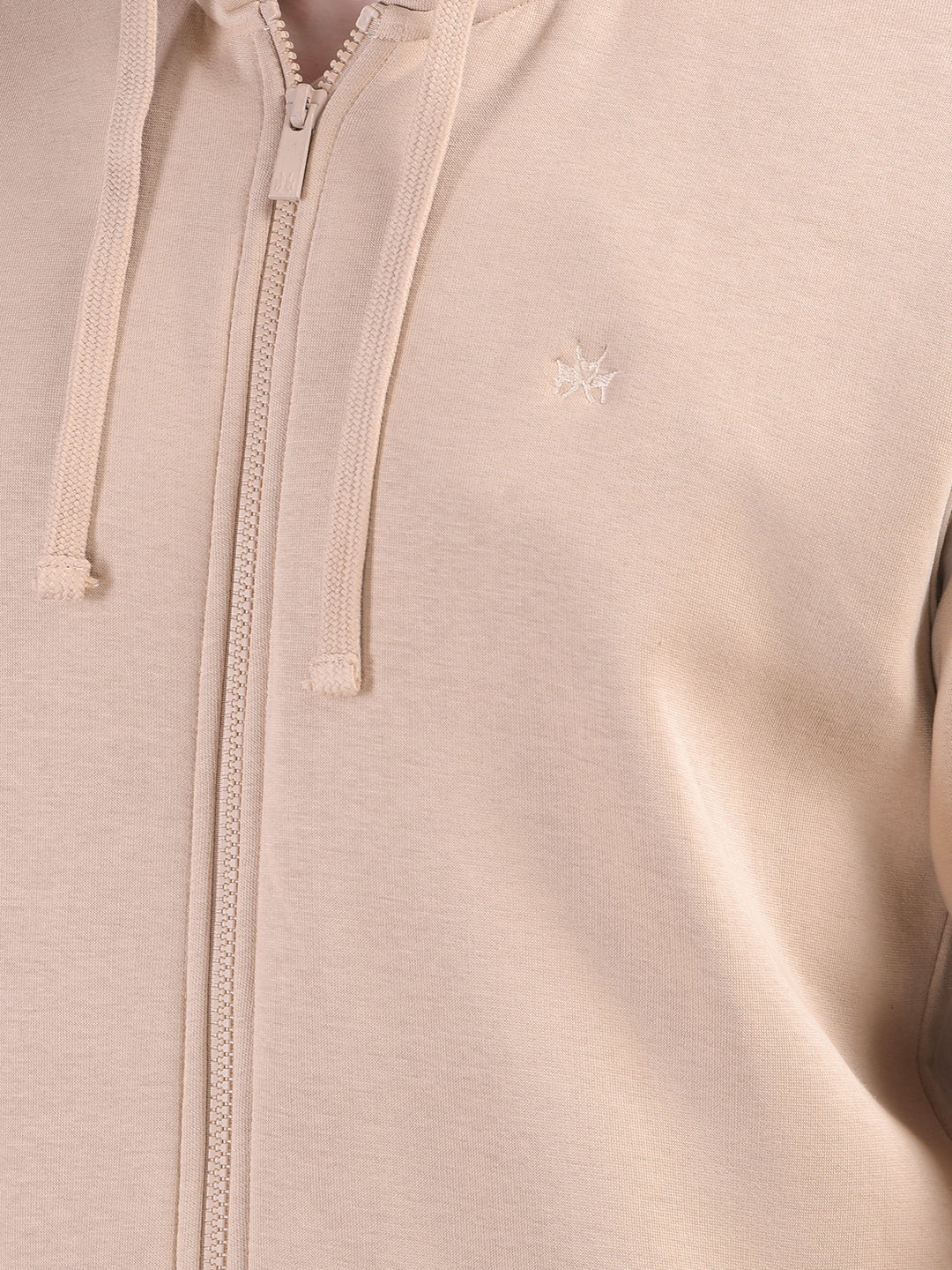 Luxe Beige Hooded Neck Sweatshirt