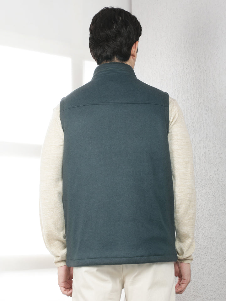 Teal Green Sleeveless Jacket
