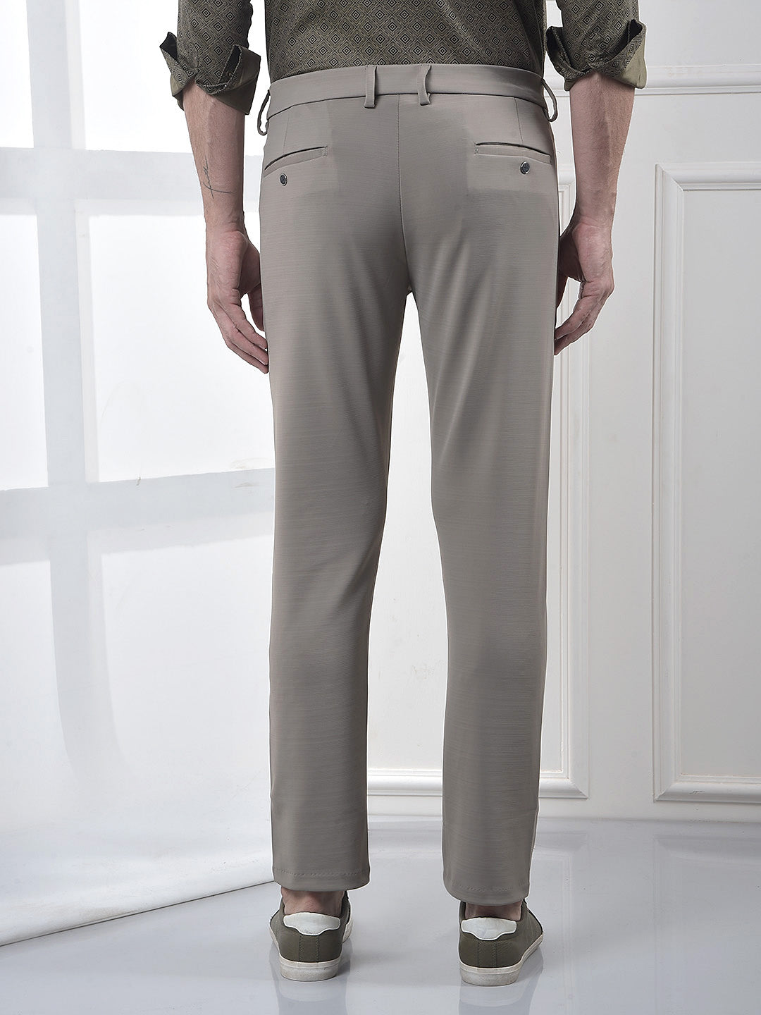 Lush Brown Textured Trousers