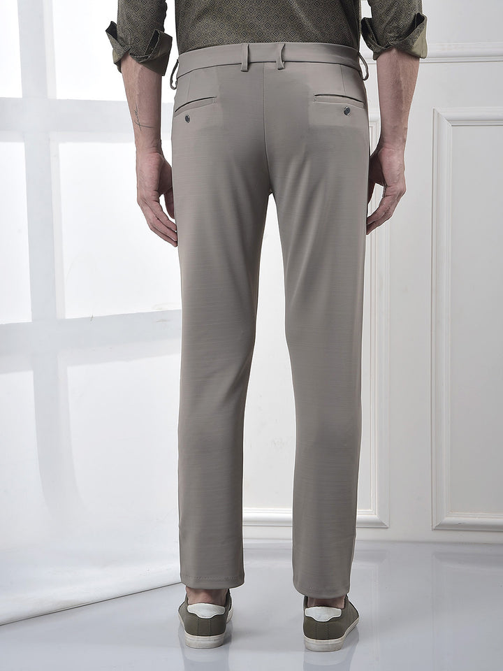 Lush Brown Textured Trousers