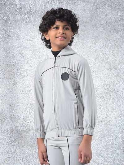 Grey Hooded Neck Sweatshirt