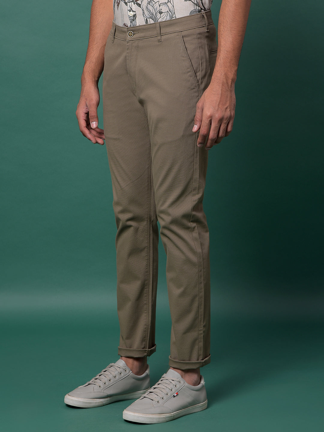 Khaki Printed Trousers