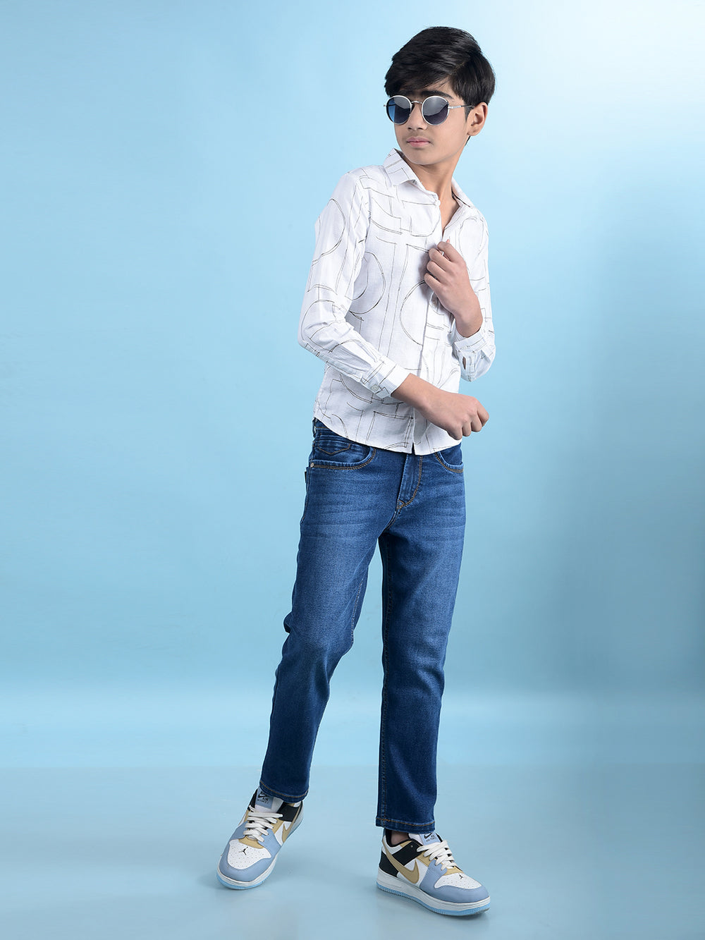 White Printed 100% Cotton Shirt