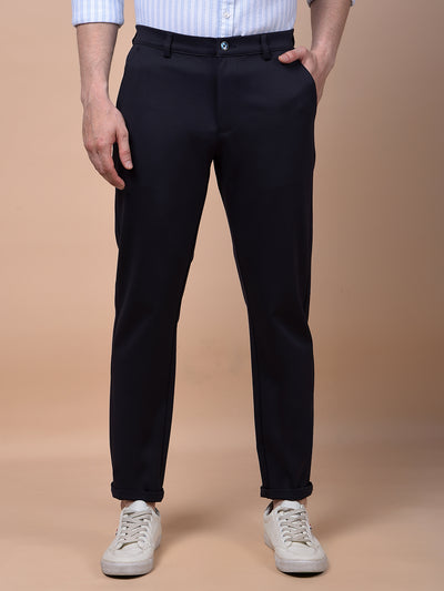Navy Blue Knitted Trousers