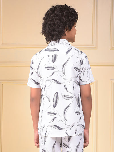 Olive Floral Print Shirt
