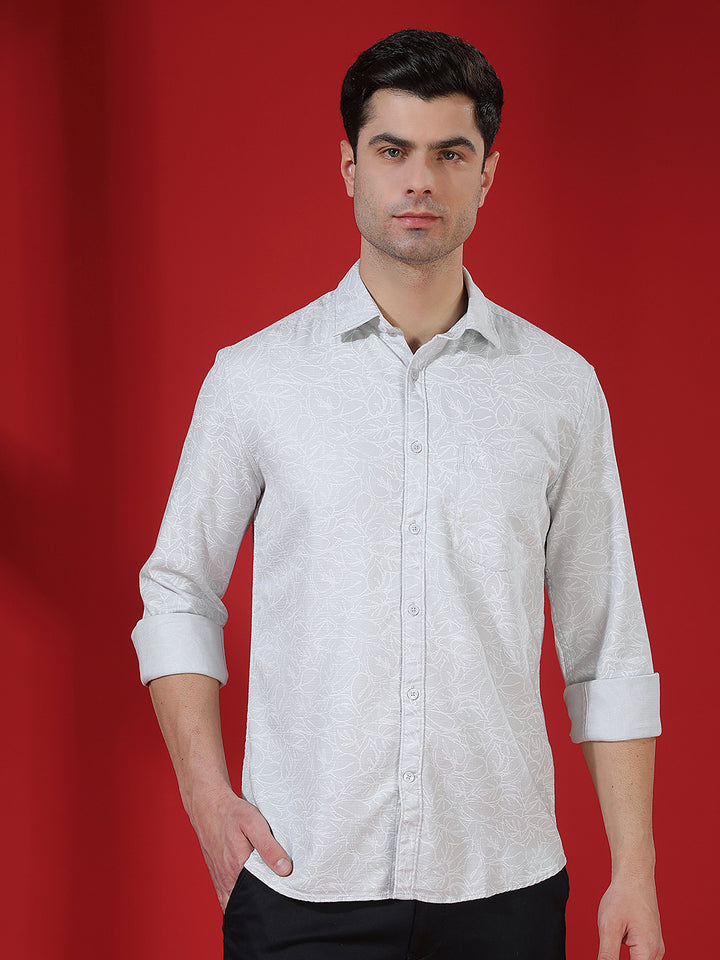 Grey Geometric Print Shirt