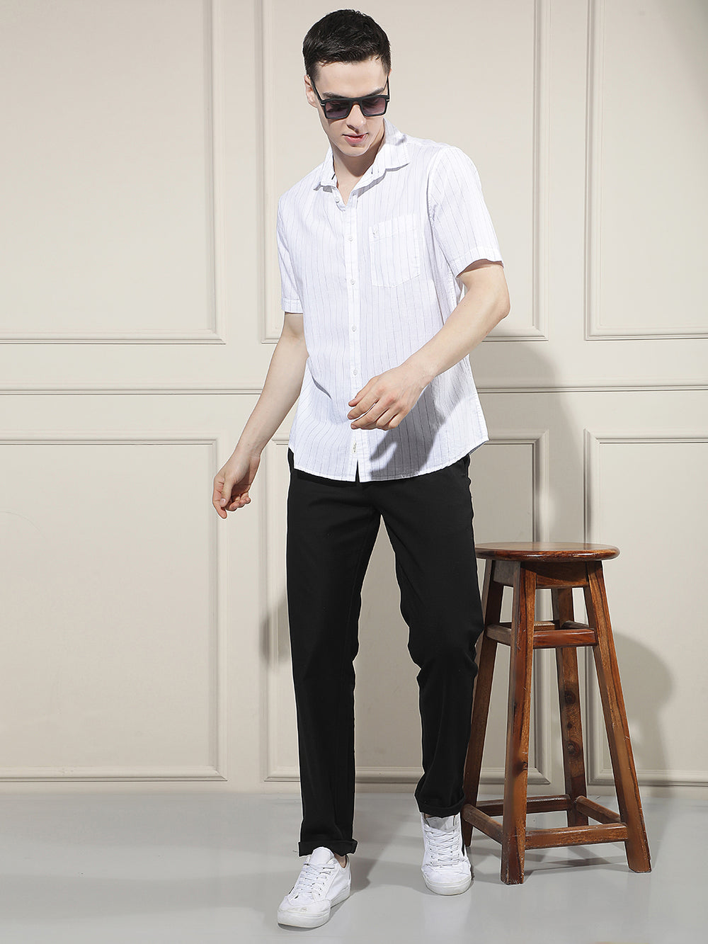 Refined Stealth Black Straight Trousers