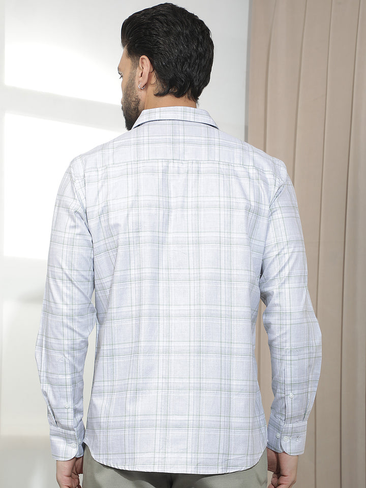 Chic Olive Green Checked Shirt