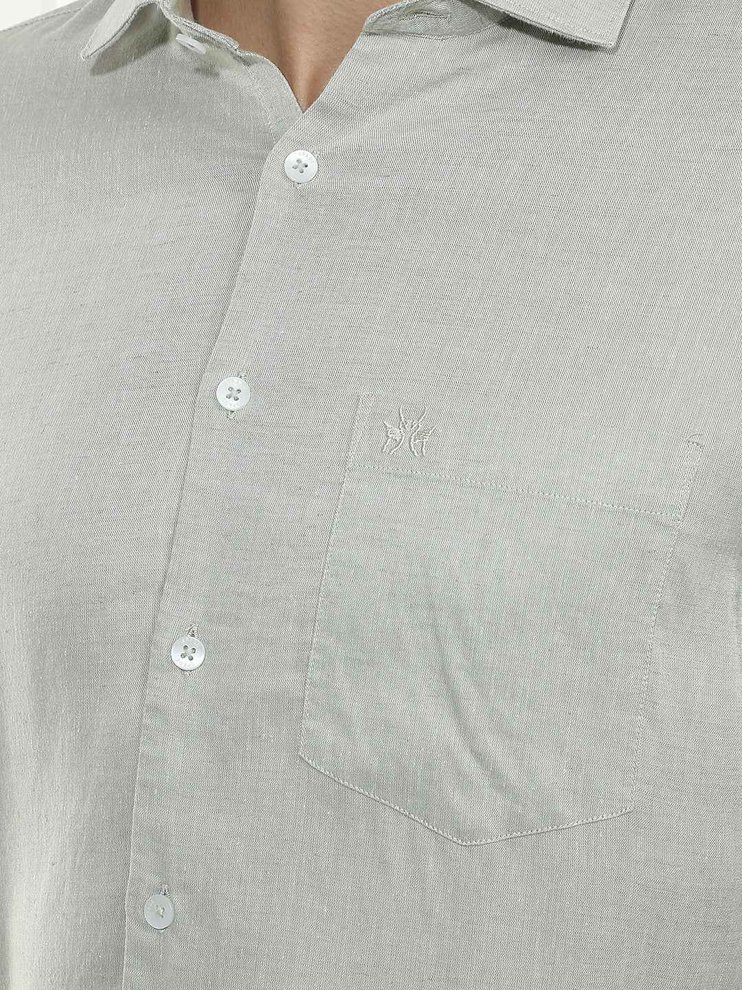 Classic Green Casual Linen Shirt