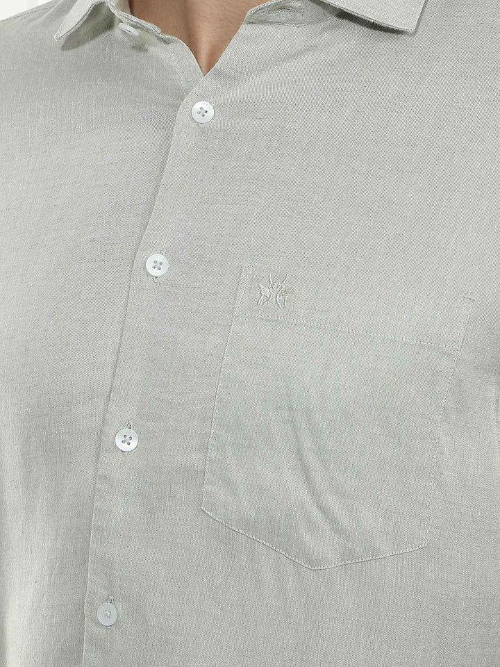 Classic Green Casual Linen Shirt