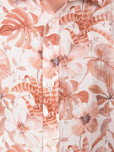Brown Floral Print Shirt