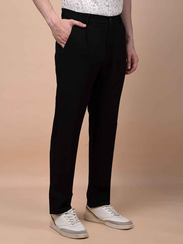 Sharp Black Knitted Trousers