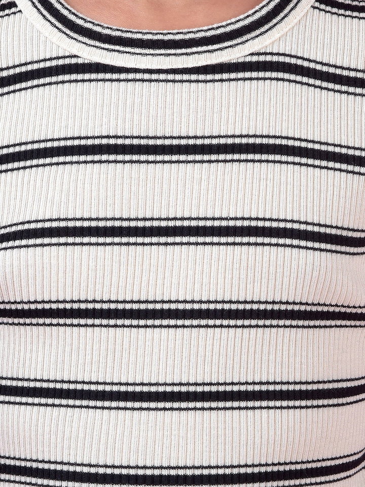 Black Horizontal Stripes Sleeveless T-Shirt