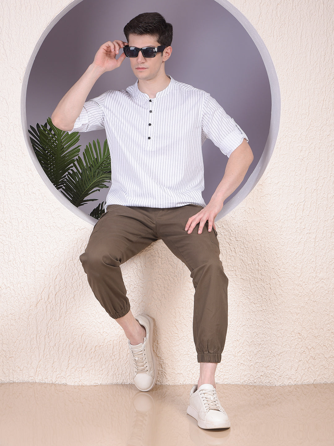 White Vertical Stripes Kurta