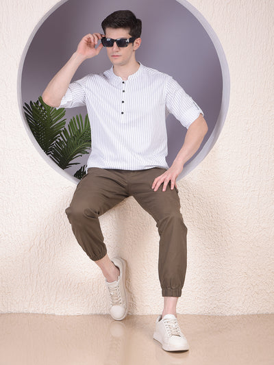White Vertical Stripes Kurta