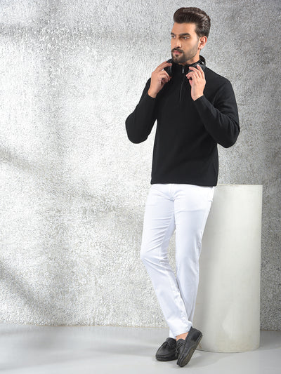 Breathable Black Knitted Sweater