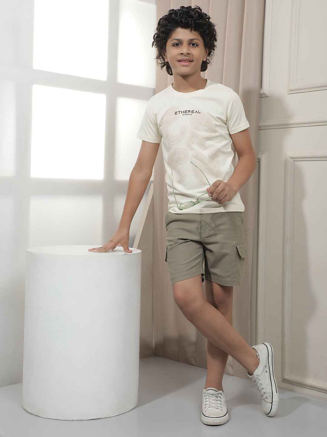 Olive 100% Cotton Cargo Shorts