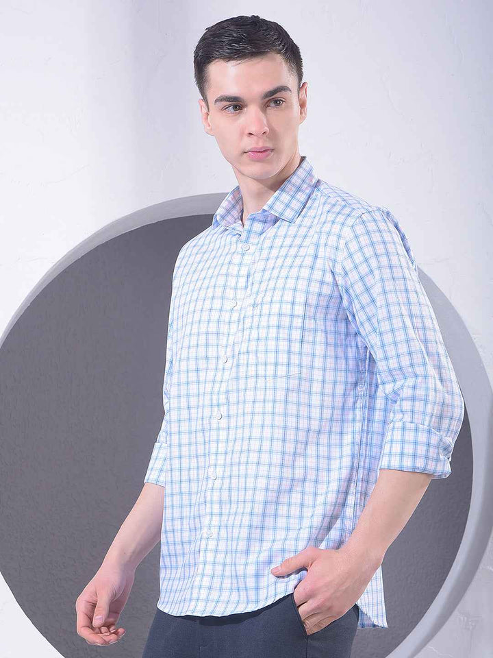 White Checked 100% Cotton Shirt